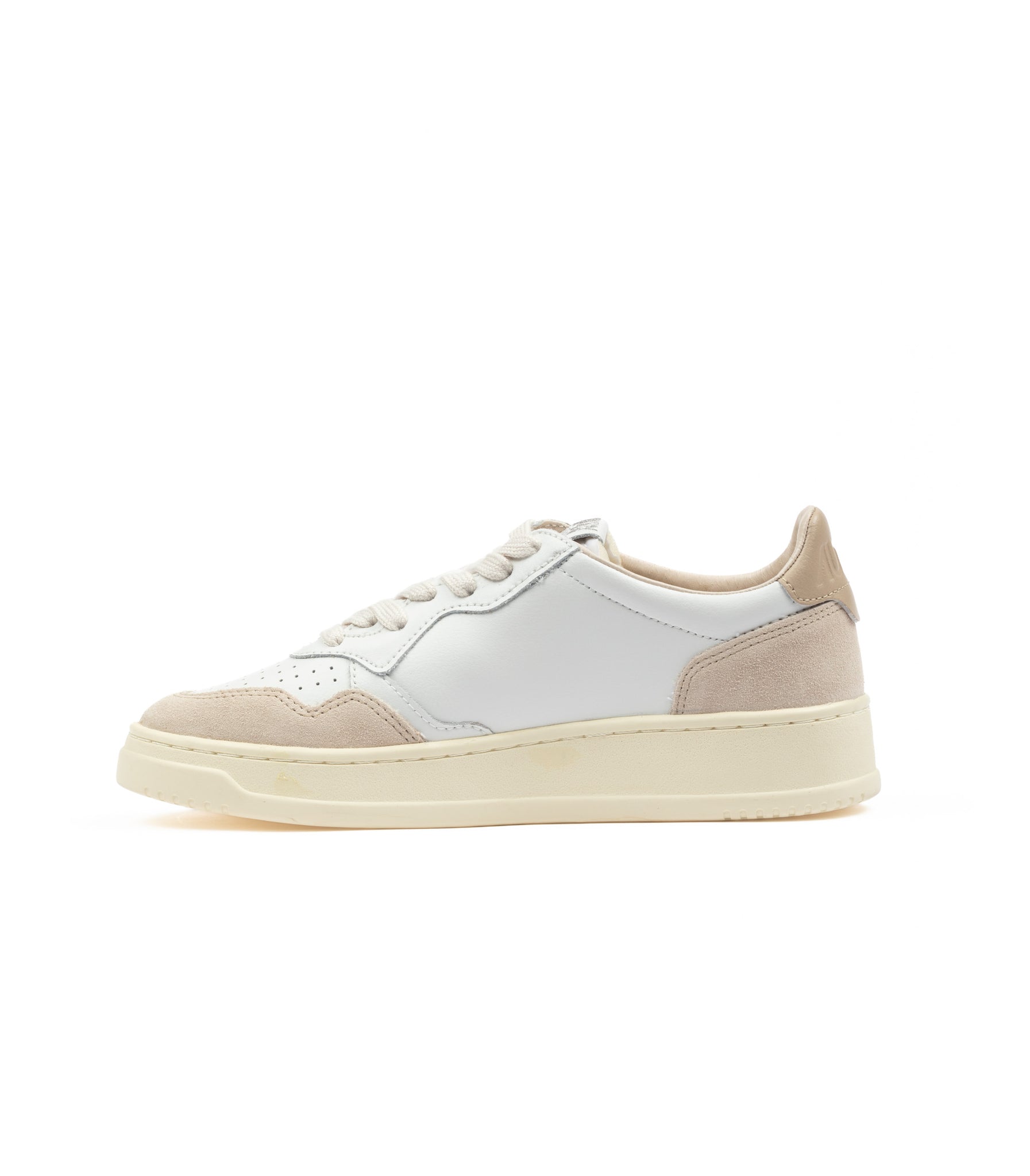 Autry Medalist Low Pelle E Suede Donna Bianca Beige