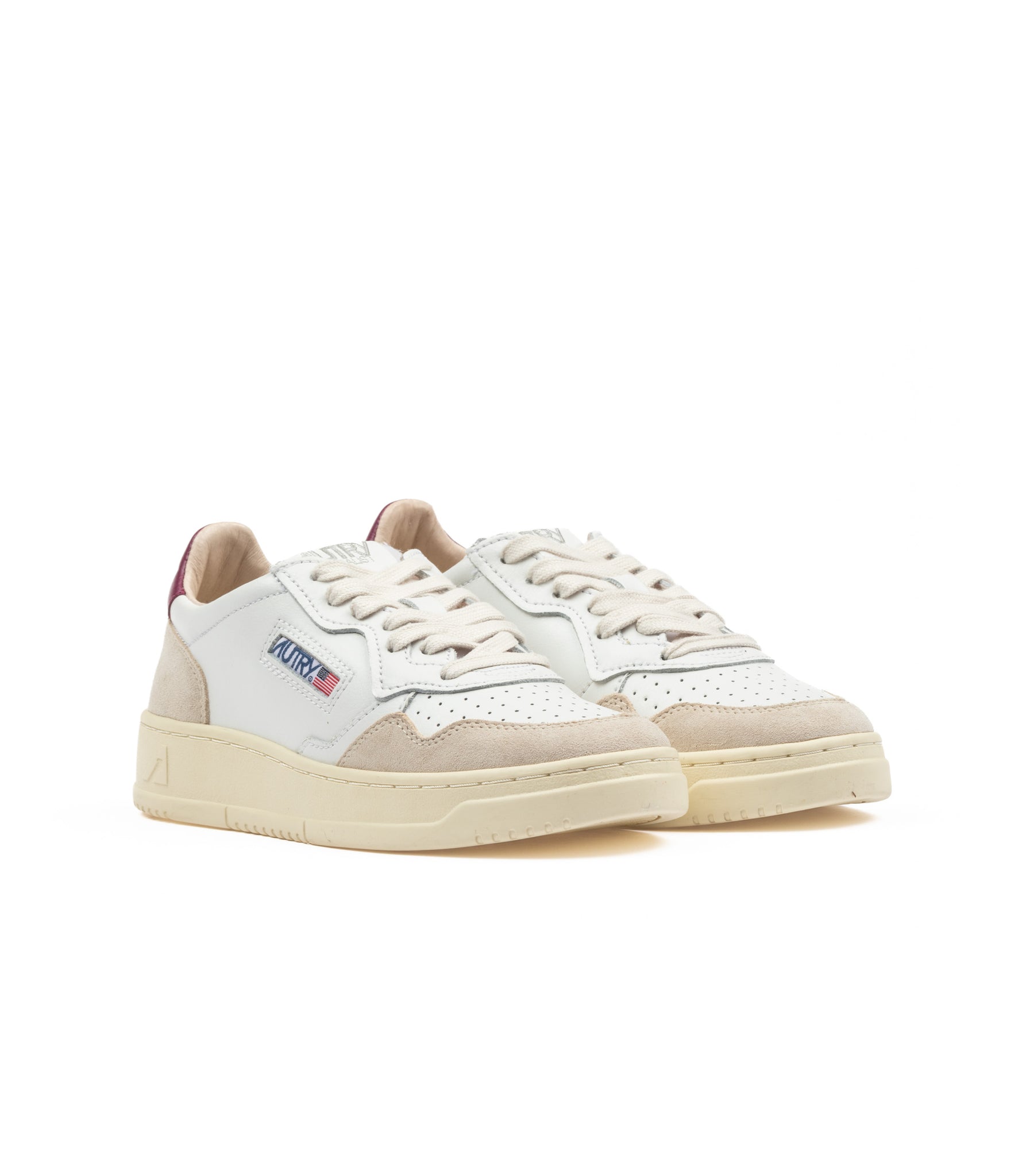 Autry Medalist Low Pelle Suede Bianco Donna