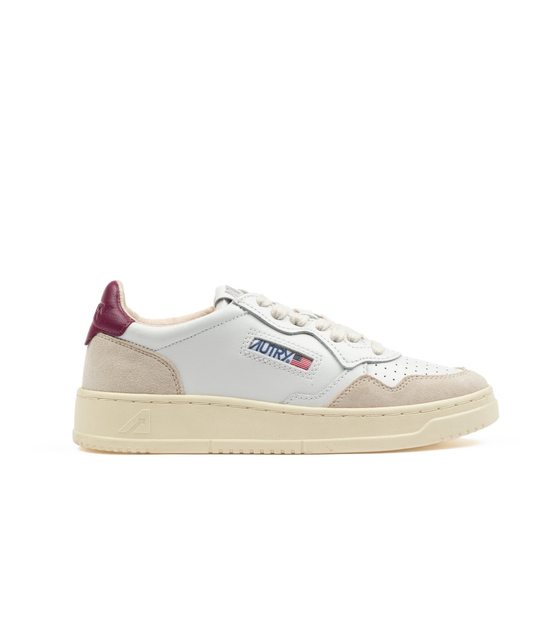 Autry Medalist Low Pelle Suede Bianco Donna