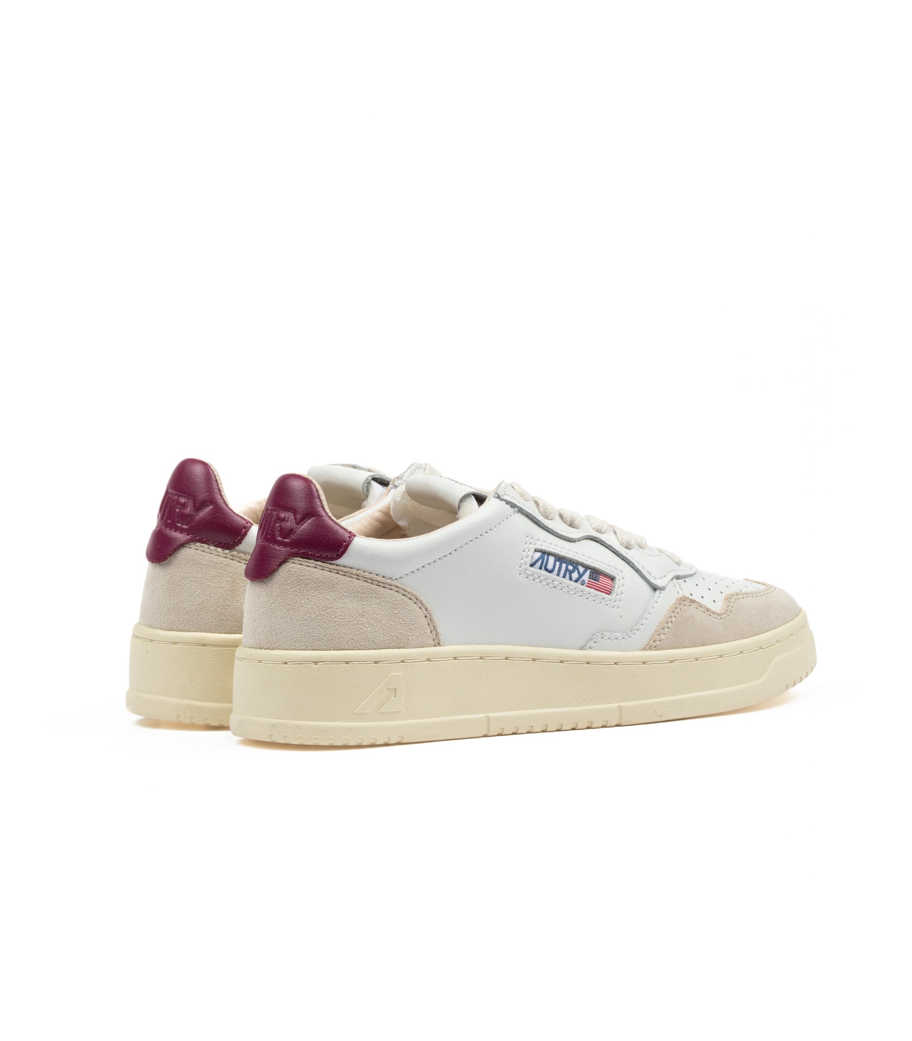 Autry Medalist Low Pelle Suede Bianco Donna