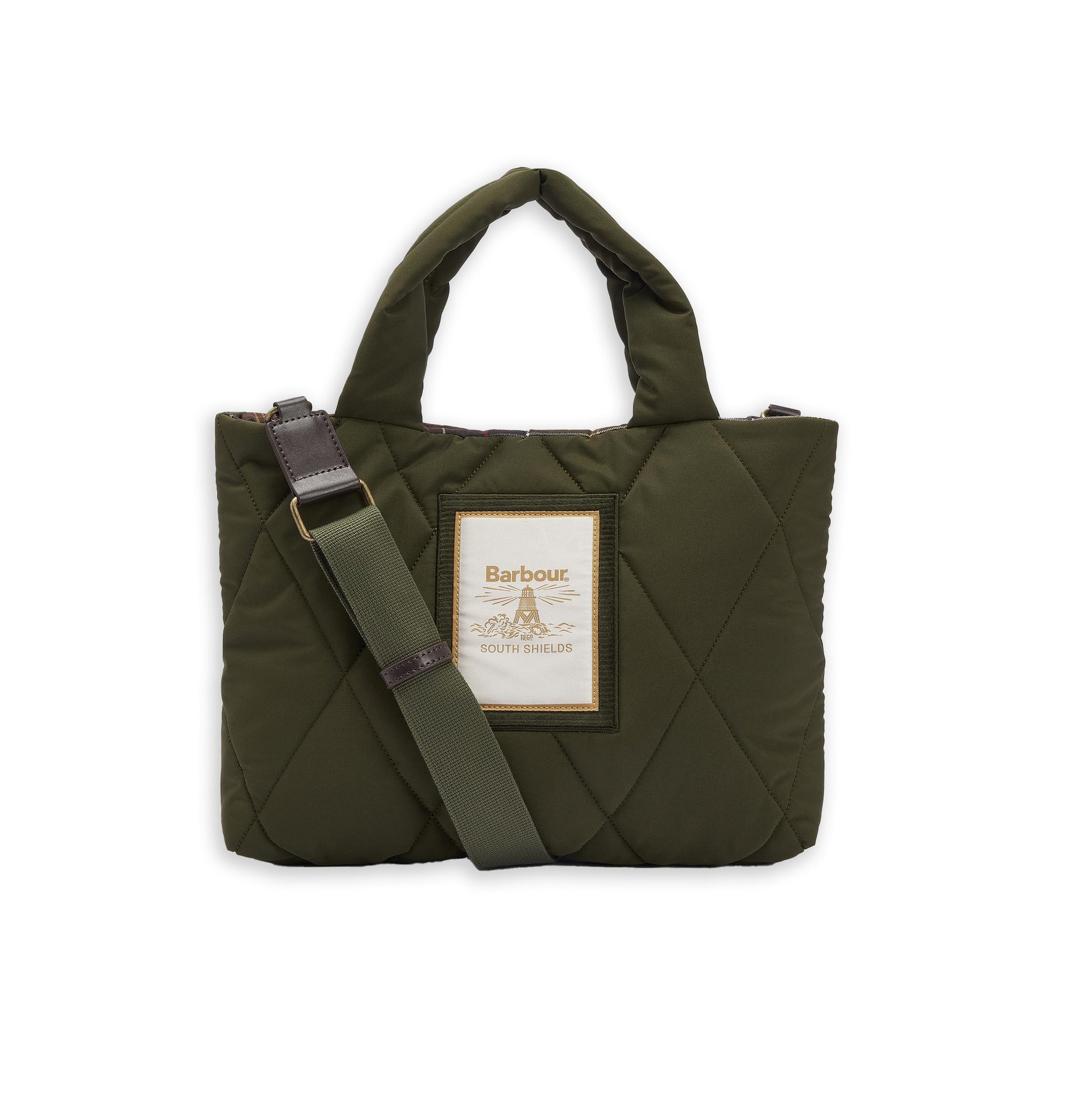 Barbour Mariah Mini Quilted Tote Bag Verde Oliva