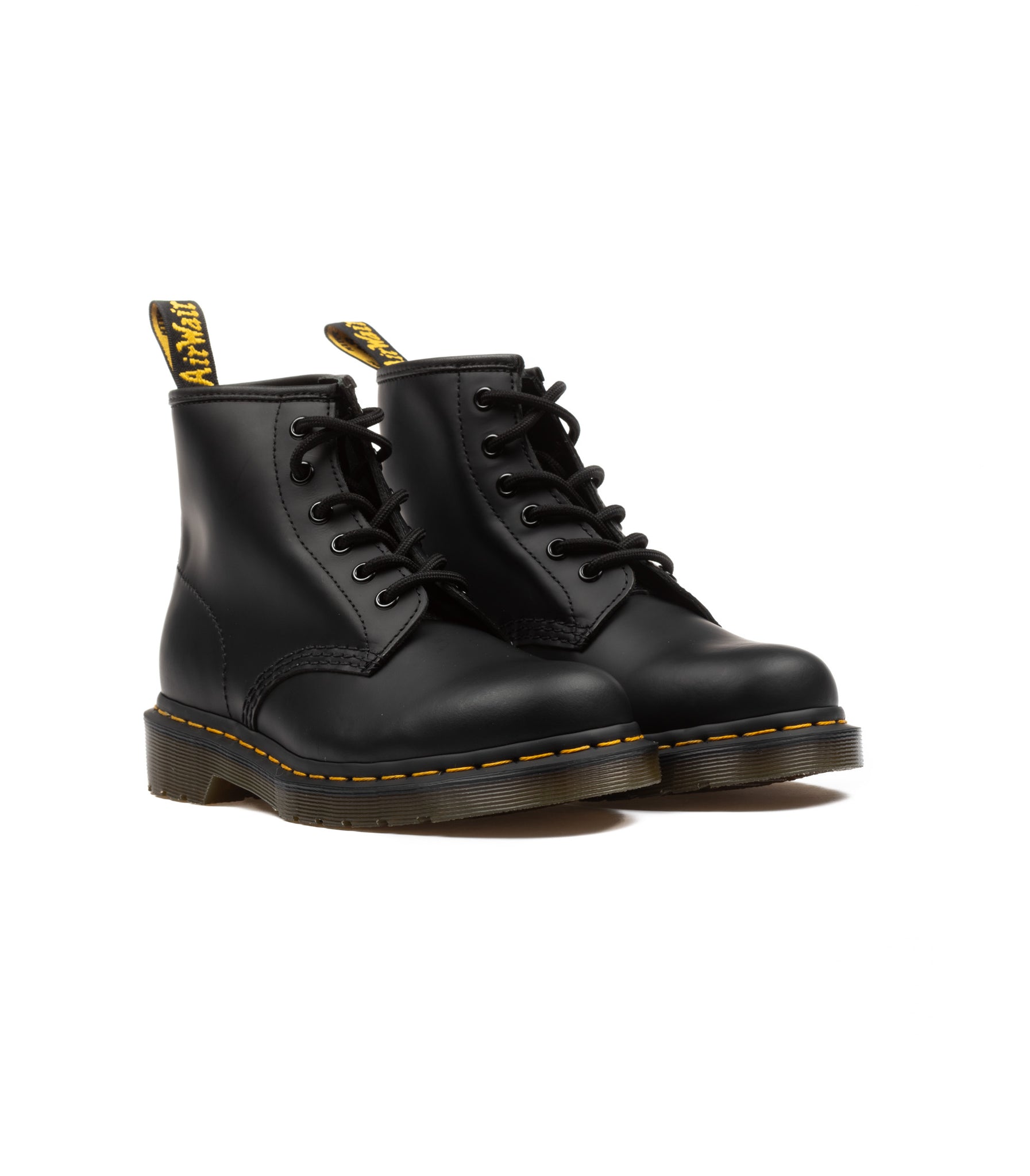 Dr. Martens 101 6 Fori Yellow Stich Smooth Nero Unisex