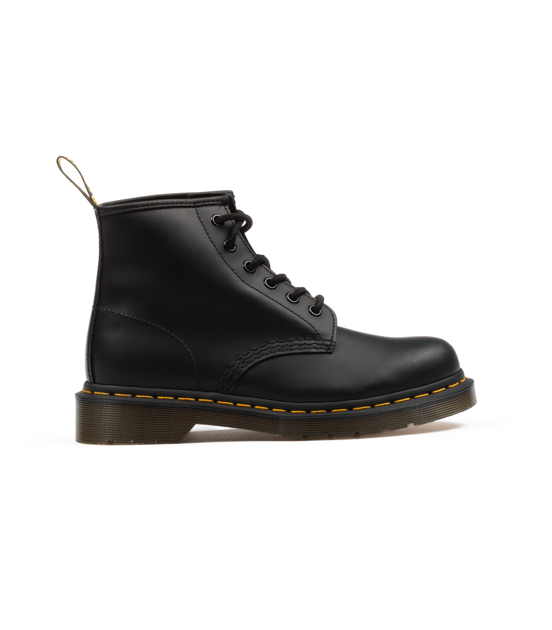 Dr. Martens 101 6 Fori Yellow Stich Smooth Nero Unisex