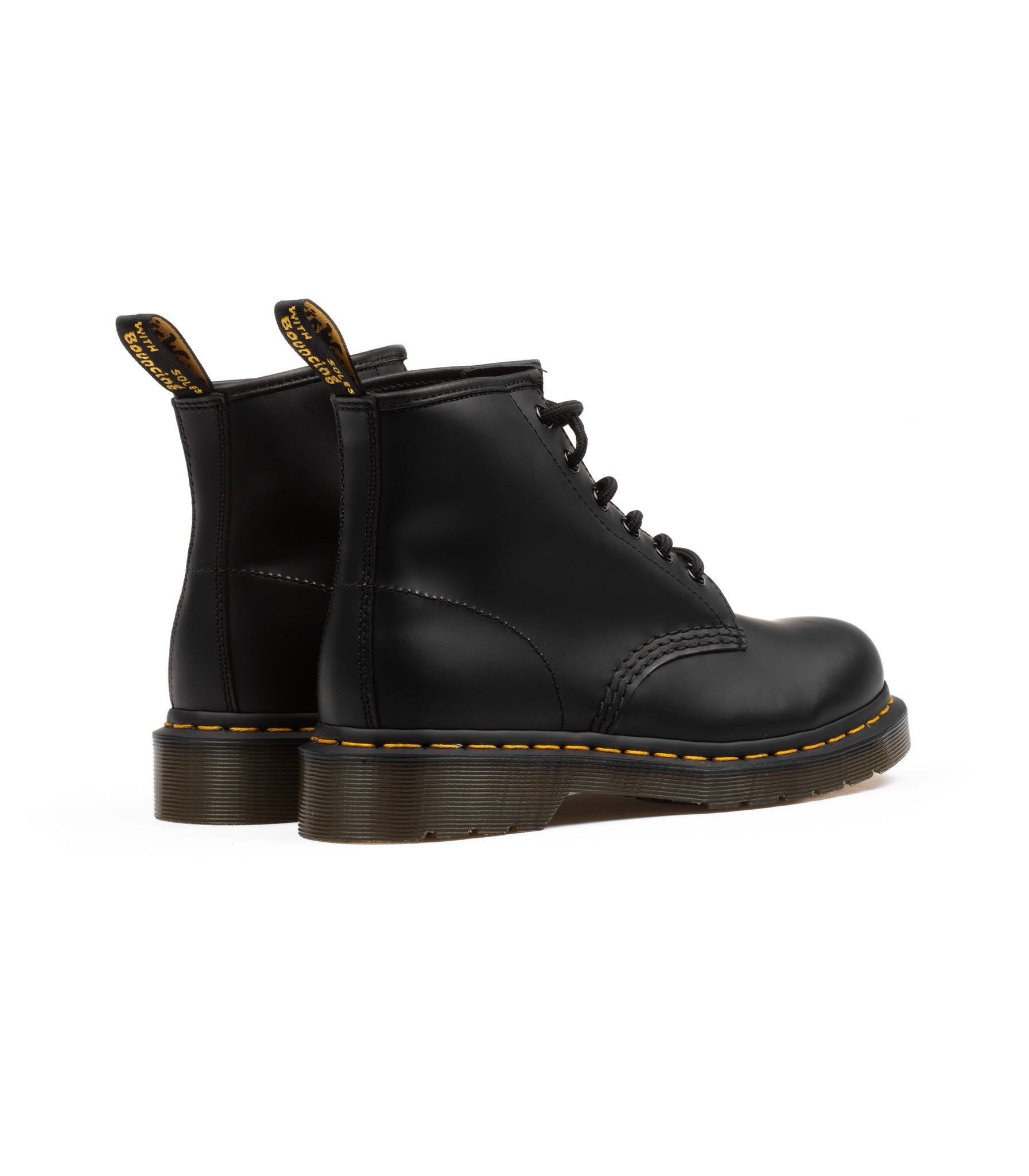 Dr. Martens 101 6 Fori Yellow Stich Smooth Nero Unisex