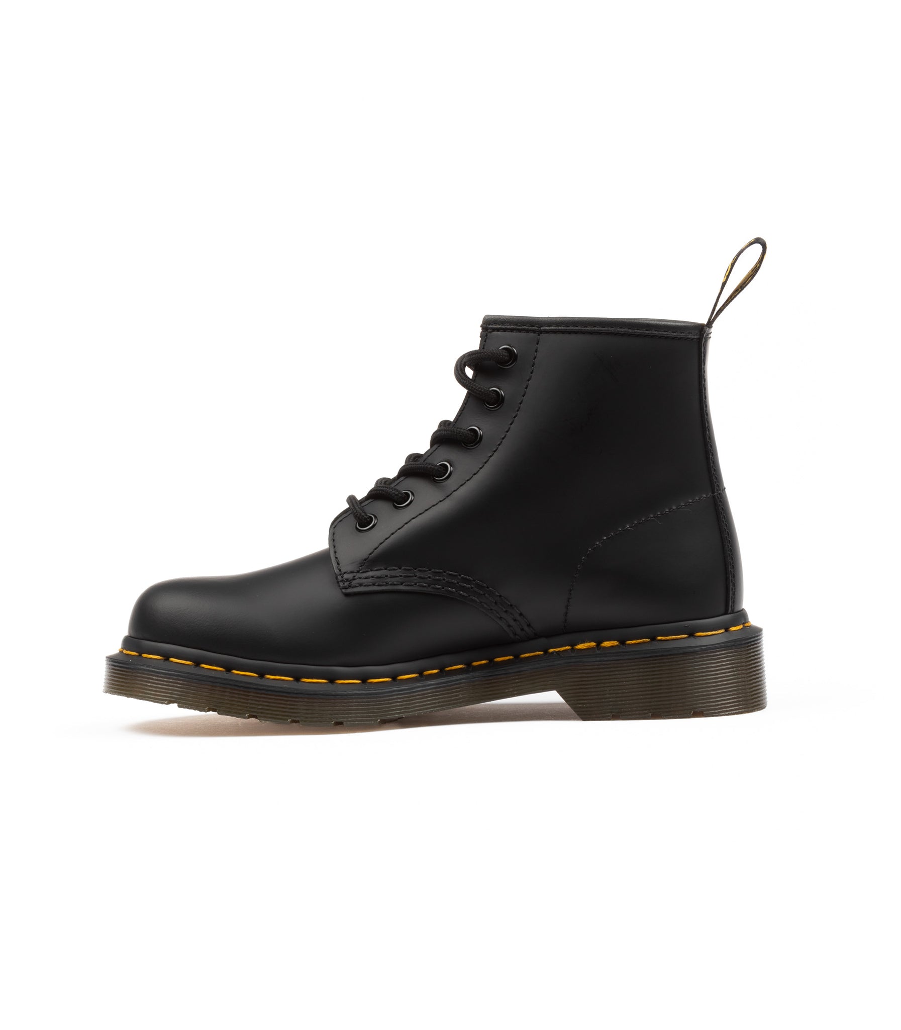 Dr. Martens 101 6 Fori Yellow Stich Smooth Nero Unisex