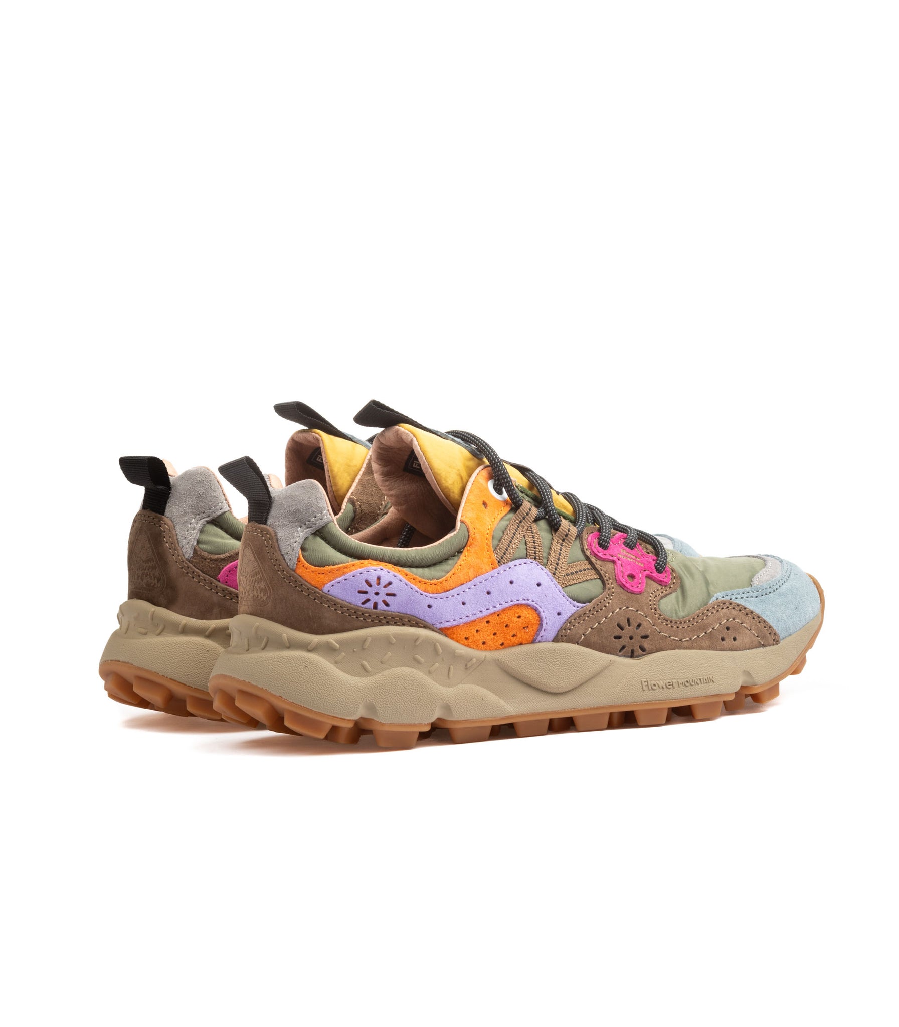 Flower Mountain Yamano 3 Suede Nylon Kaki Multicolor Donna