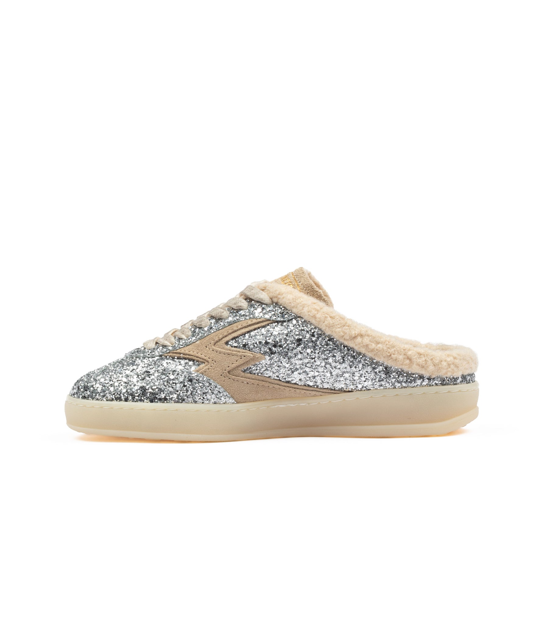 Moaconcept Ciabatta Mule Glitter Silver Donna