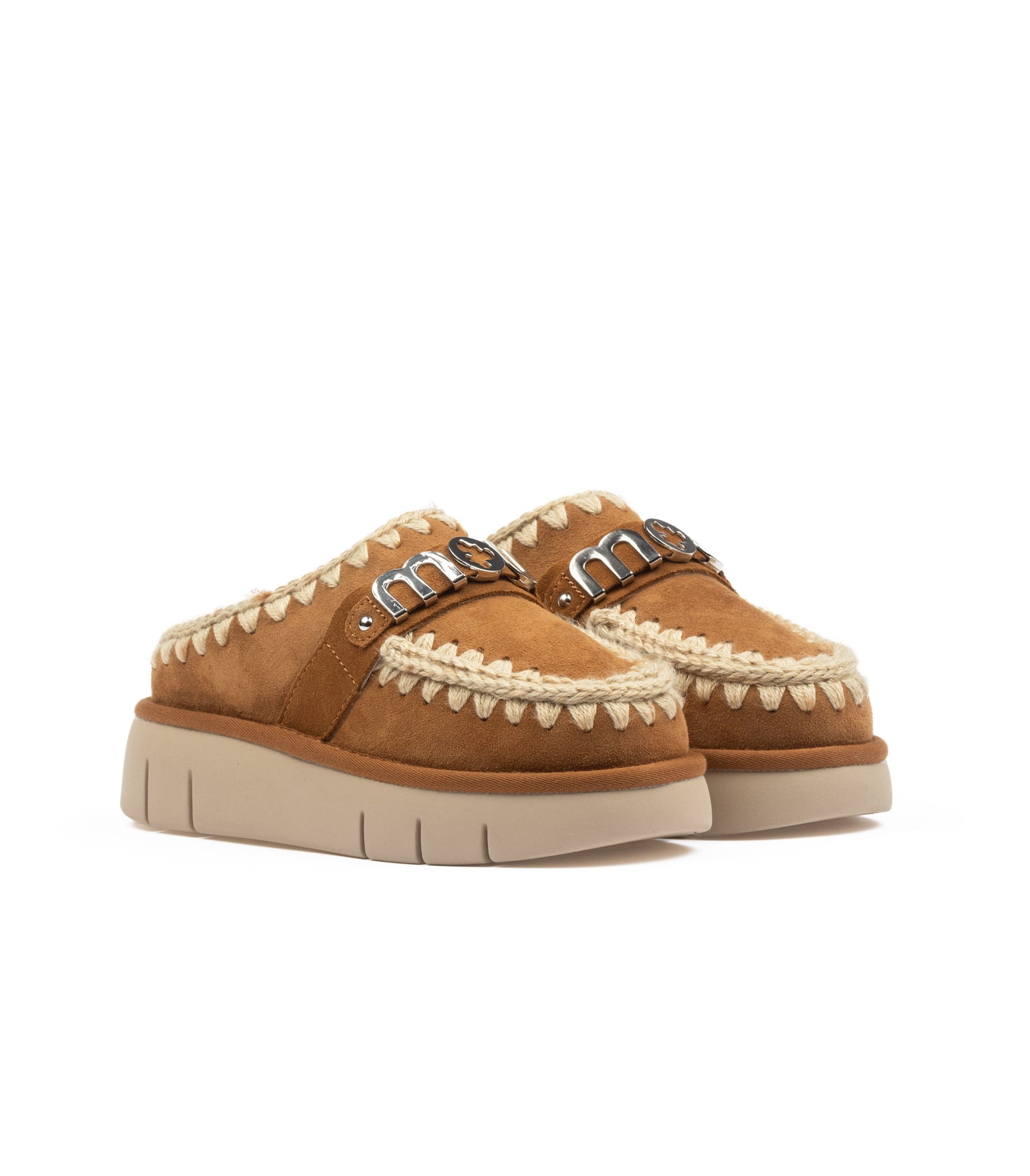 Mou Bounce Clog Metal Logo Cognac Donna