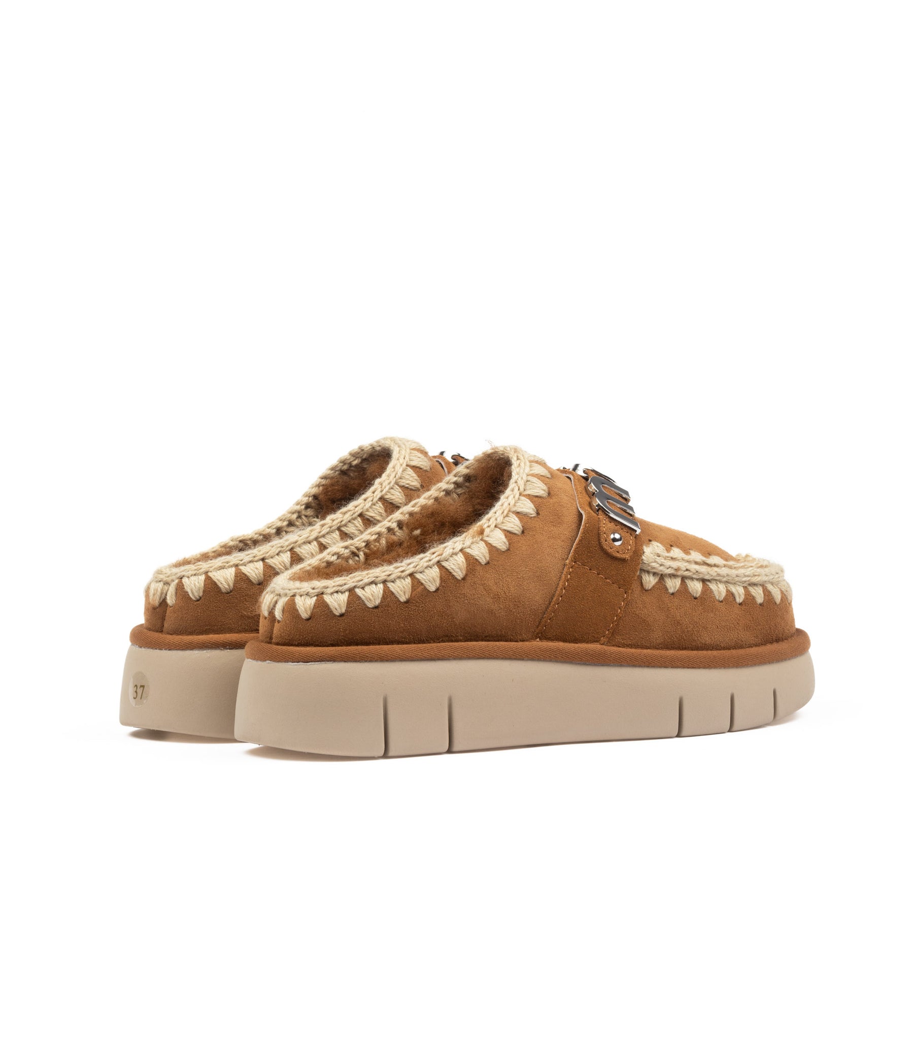 Mou Bounce Clog Metal Logo Cognac Donna