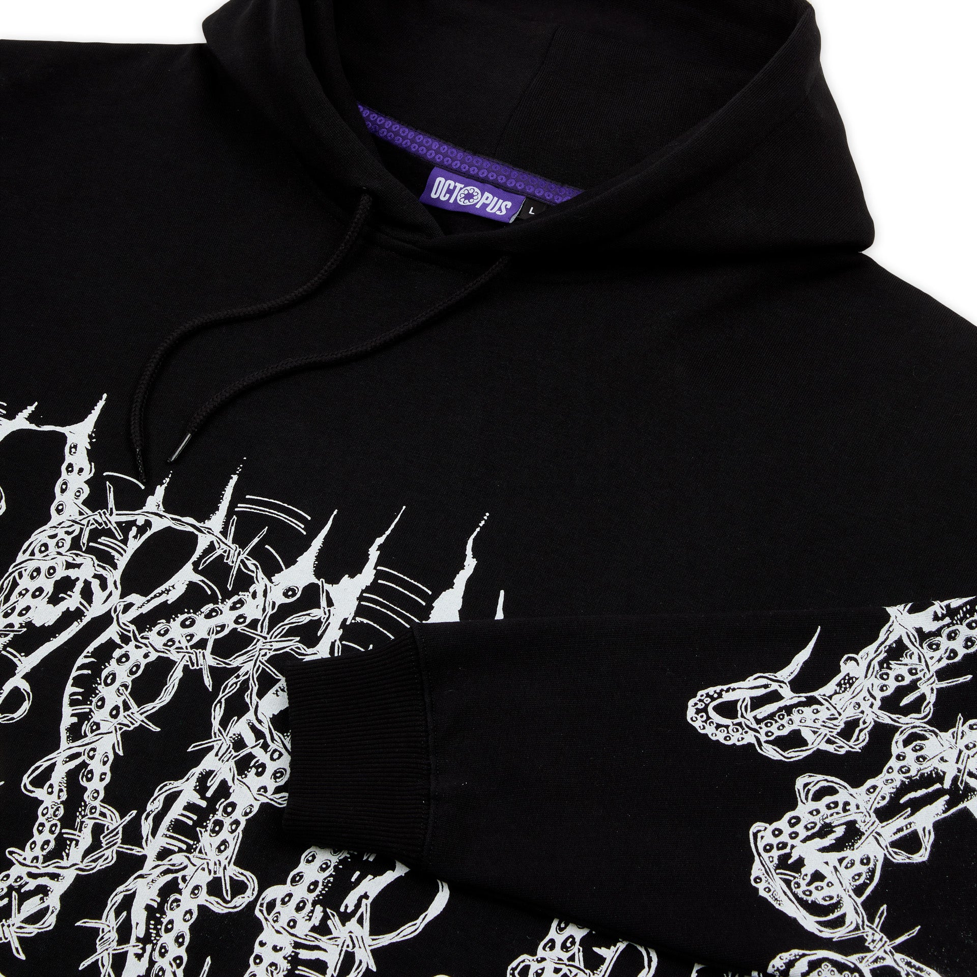 Felpa Cappuccio Octopus By Giorgio Di Salvo Barbed Wire Hoodie Nero