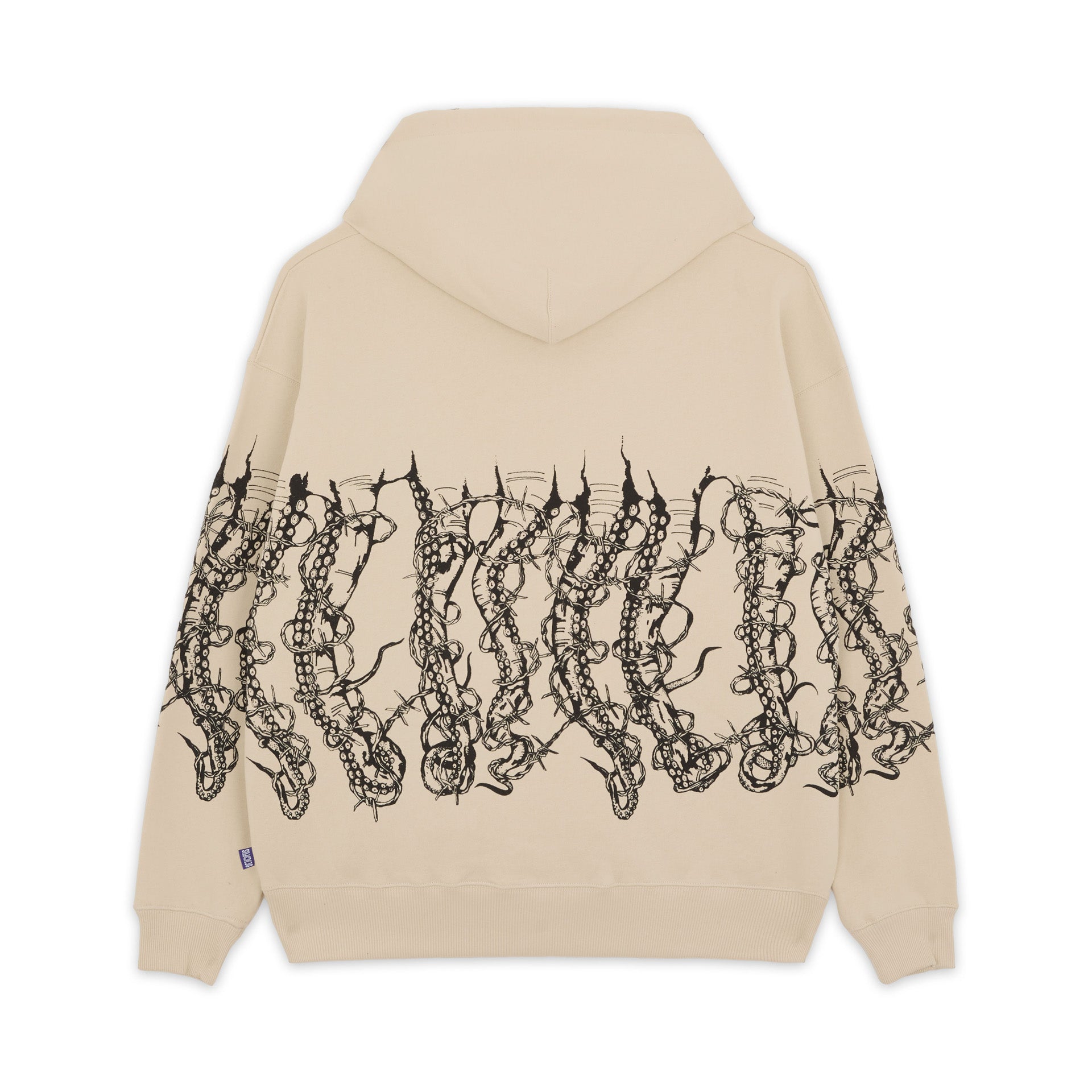 Felpa Cappuccio Octopus By Giorgio Di Salvo Barbed Wire Hoodie Crema