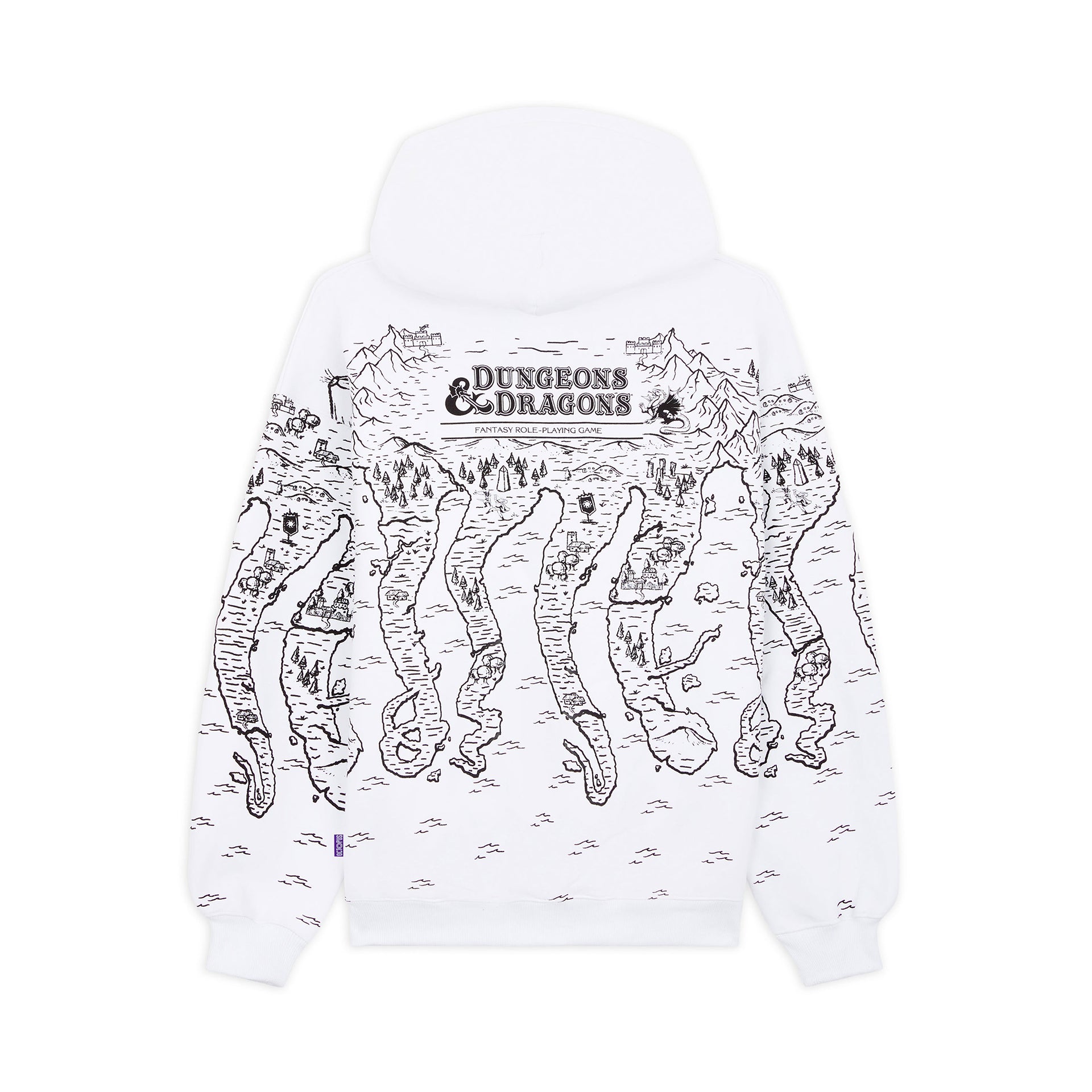 Felpa Cappuccio Octopus Dungeons & Dragons Map Hoodie Bianco