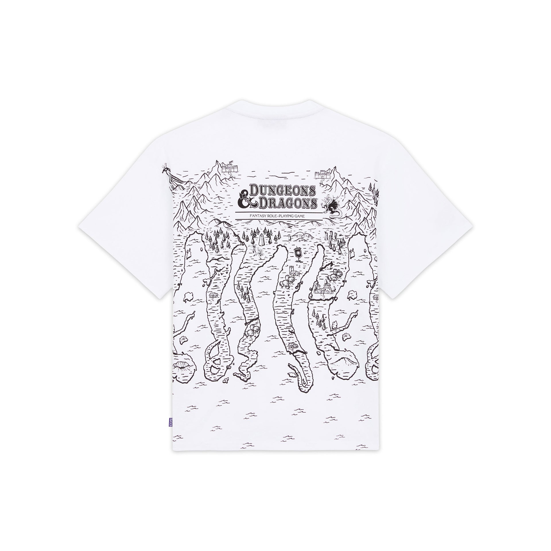 T-Shirt Octopus Dungeons & Dragons Map Tee Bianco