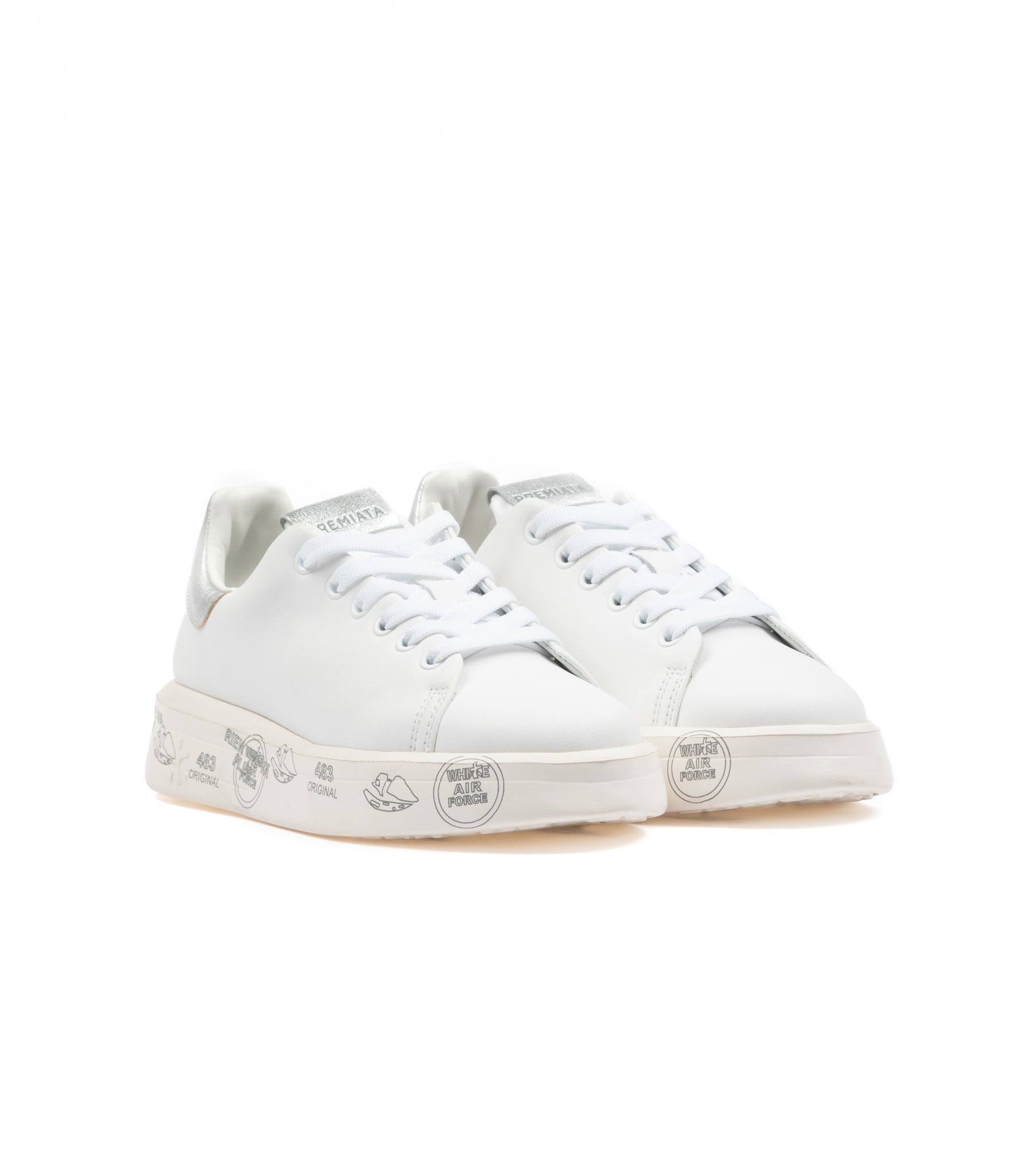 Premiata Belle 6823 Bianco Argento Donna