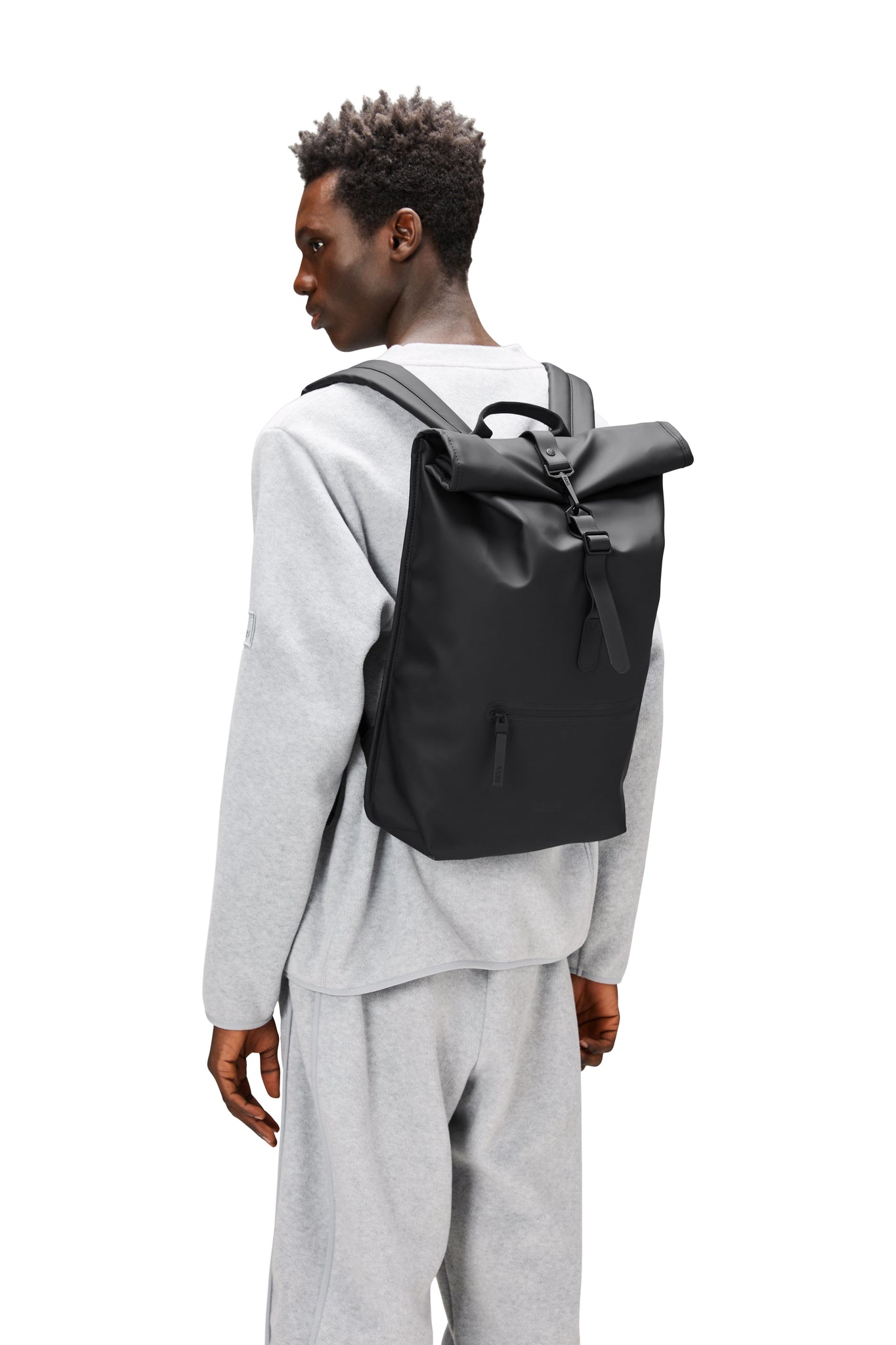 Zaino Rains Rolltop Rucksack Nero