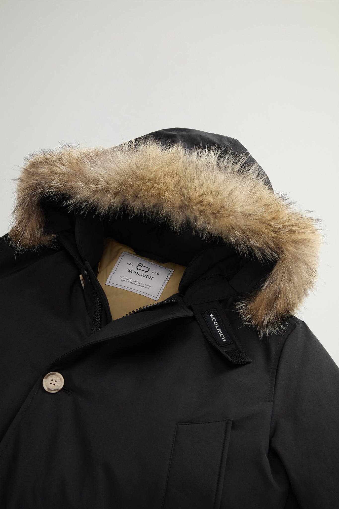 Woolrich Arctic Anorak Con Pelliccia Removibile Nero