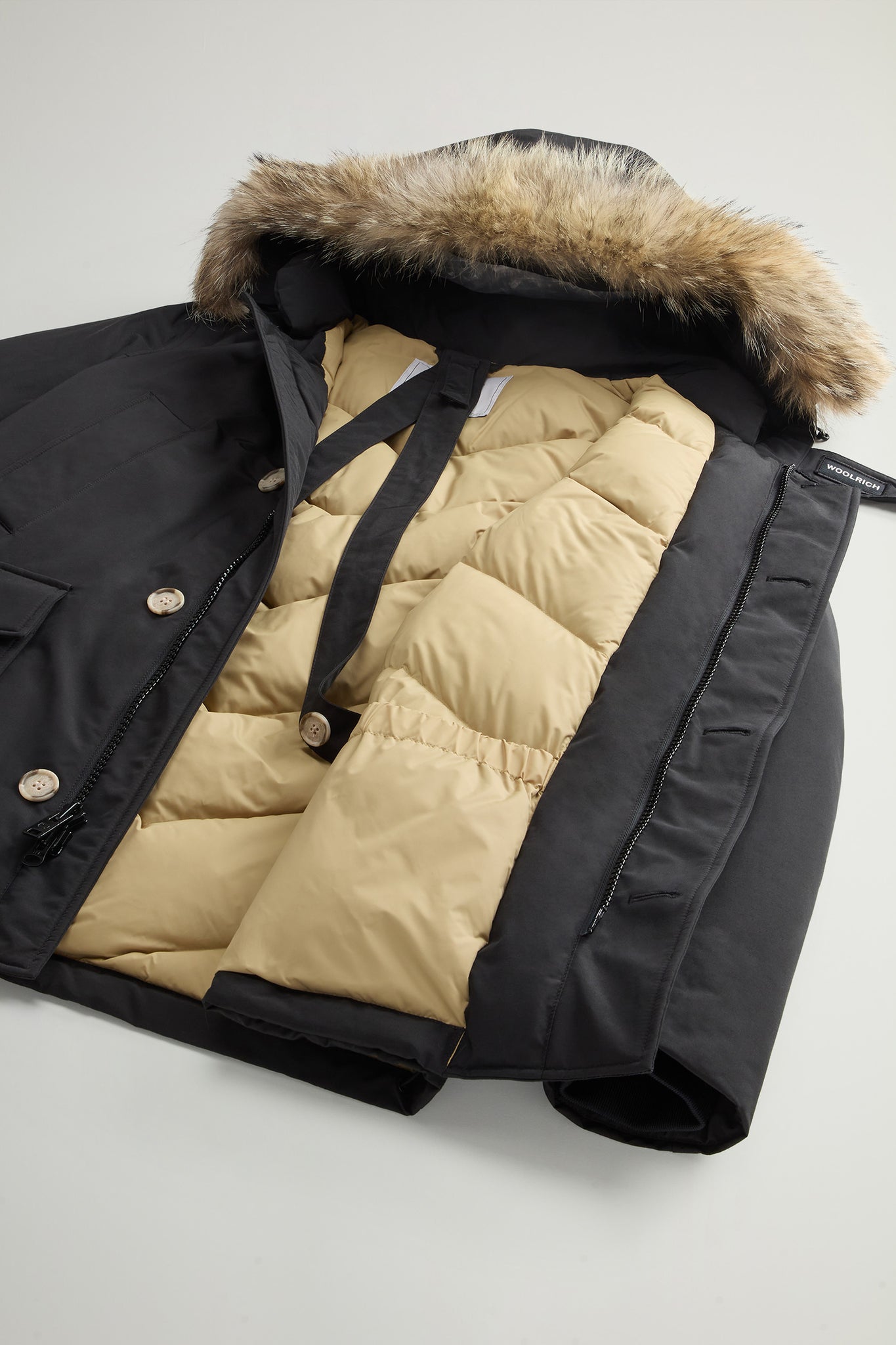 Woolrich Arctic Anorak Con Pelliccia Removibile Nero