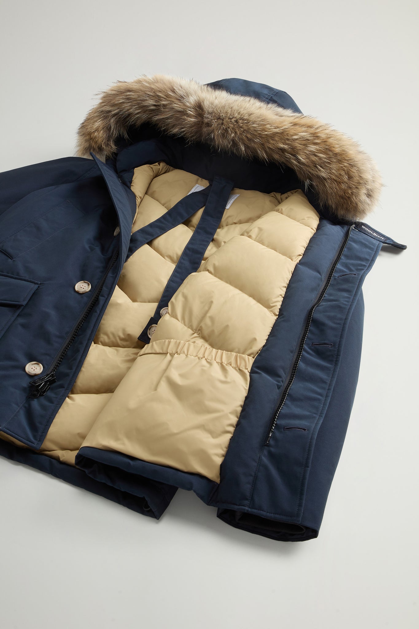 Woolrich Arctic Anorak Con Pelliccia Removibile Blu