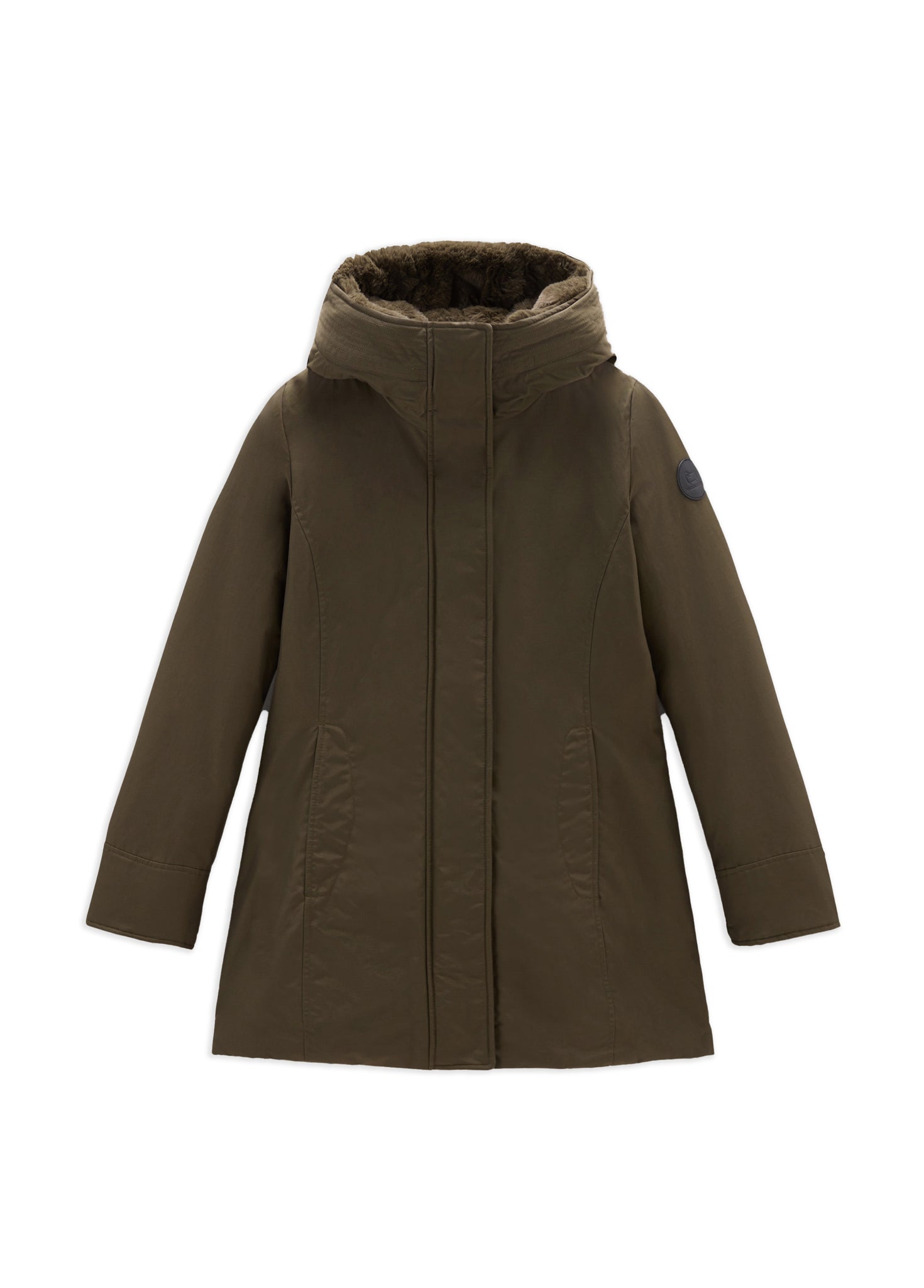 Woolrich Boulder Parka In Pelliccia Sintetica Verde Militare