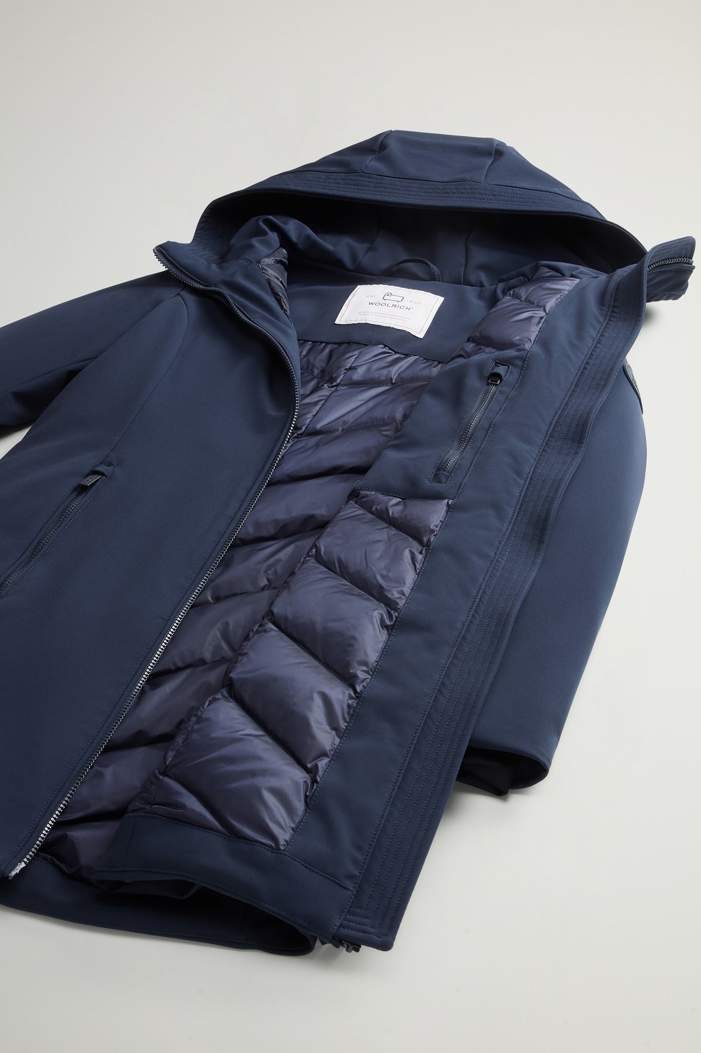 Woolrich Firth Parka In Tech Softshell Blu