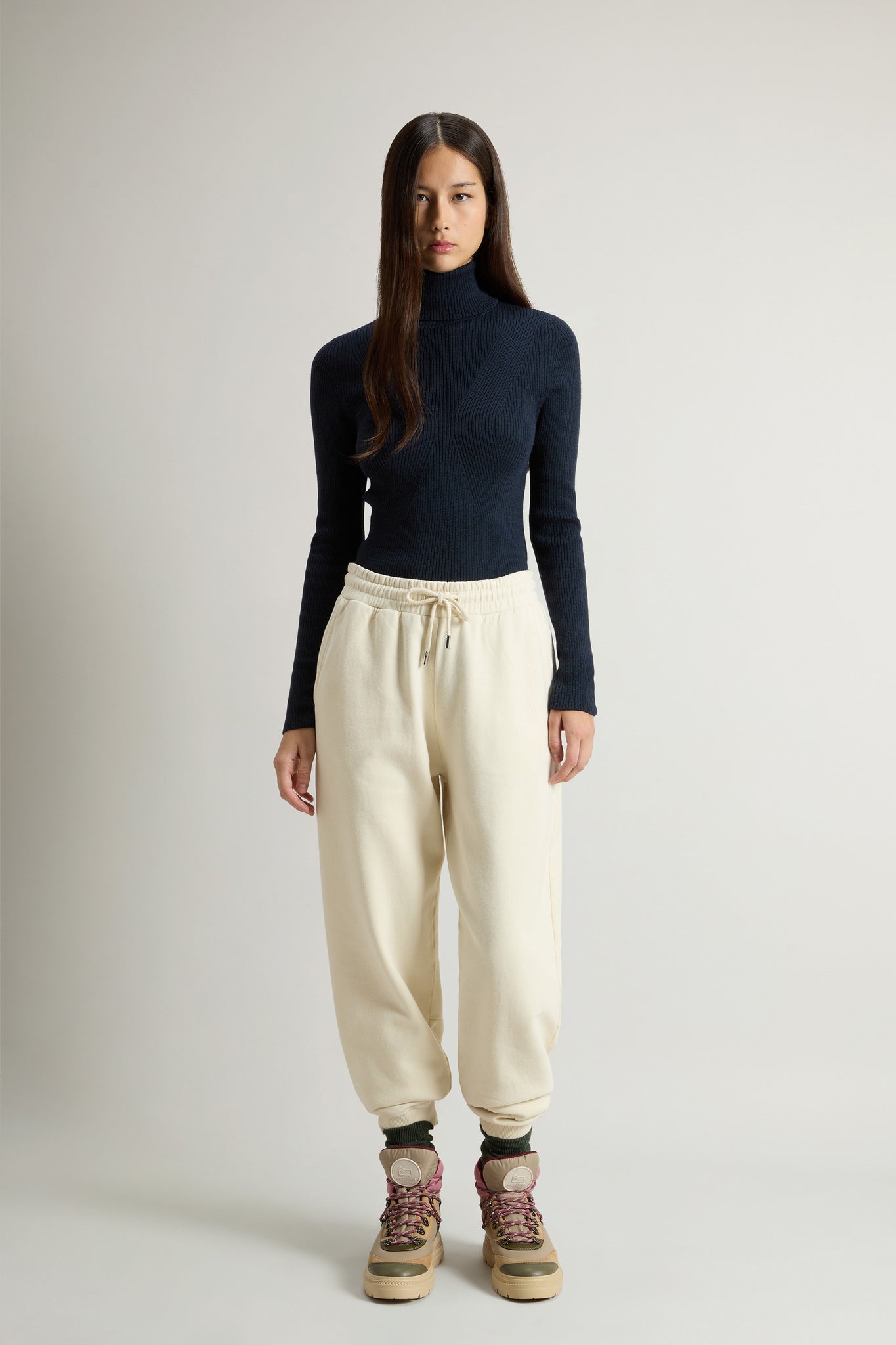 Pantaloni In Light Fleece Latte