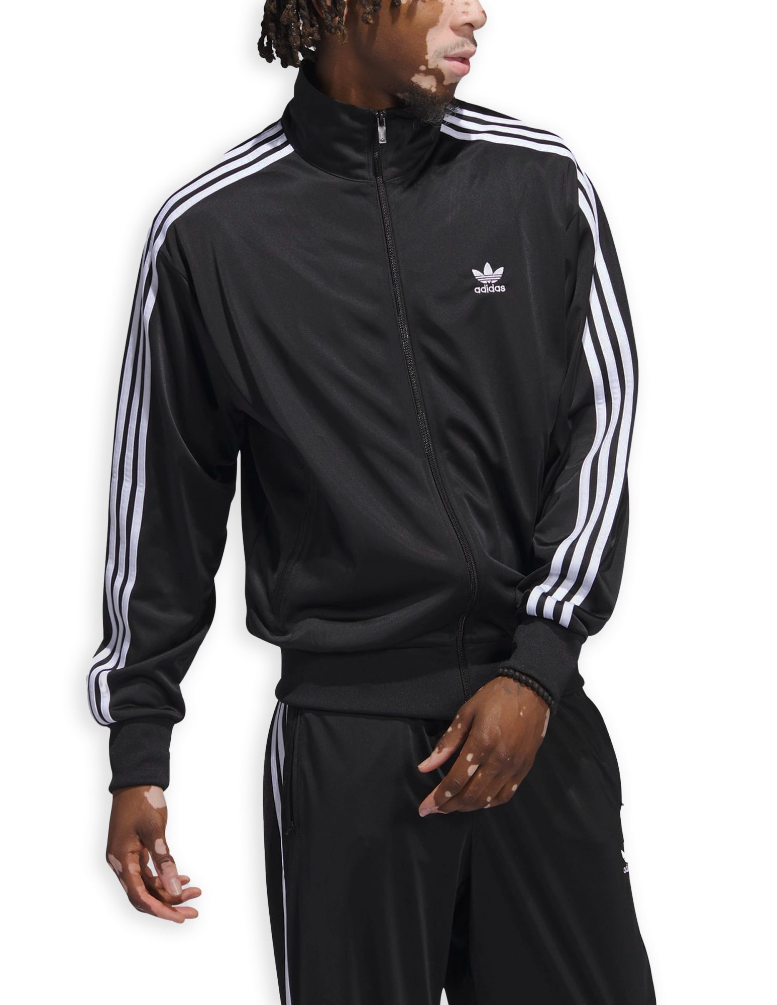 Felpa Zip Adidas Fbird Tt Black White Uomo