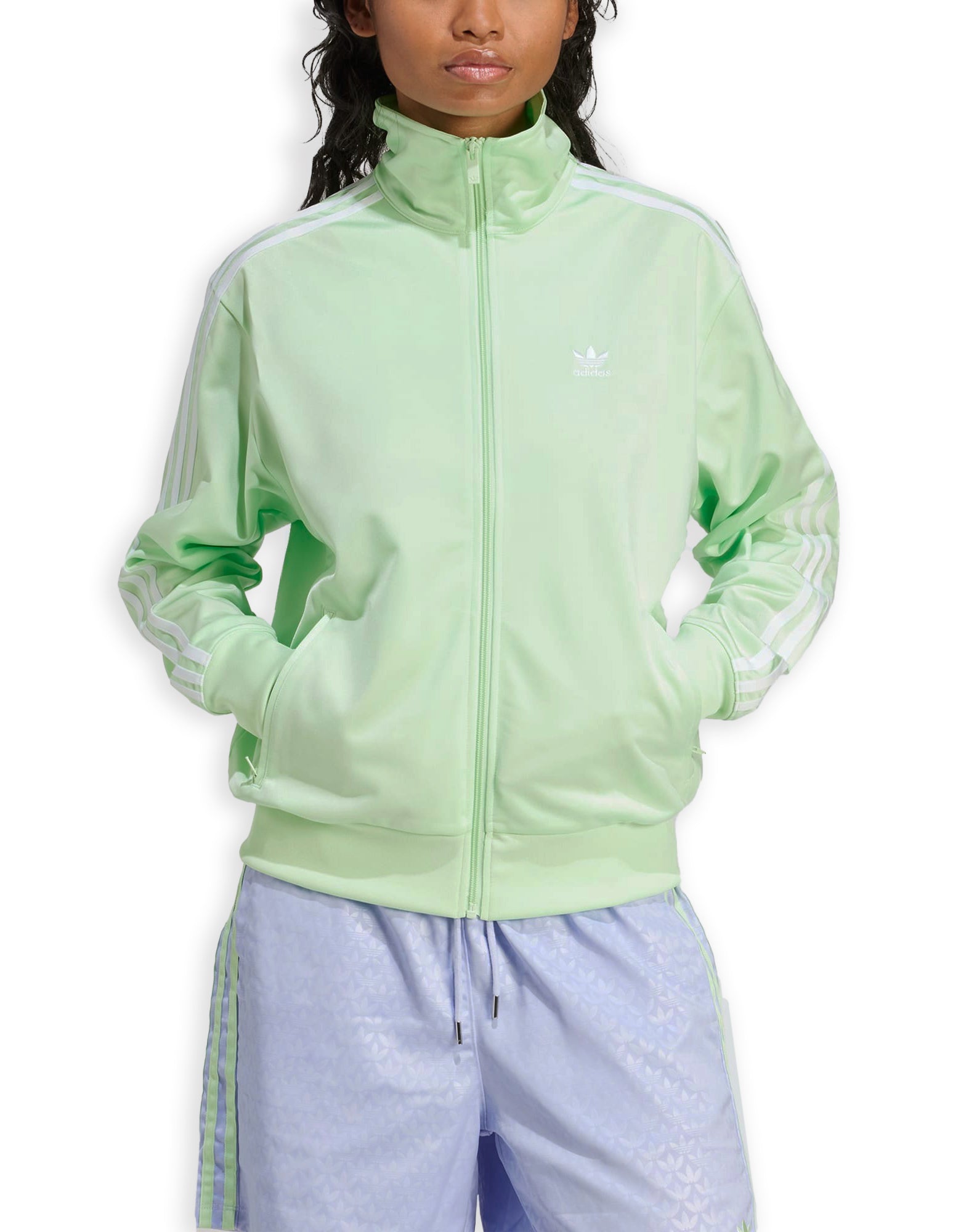 Felpa Zip Adidas Firebird Tt Segrsp Verde Acqua Donna