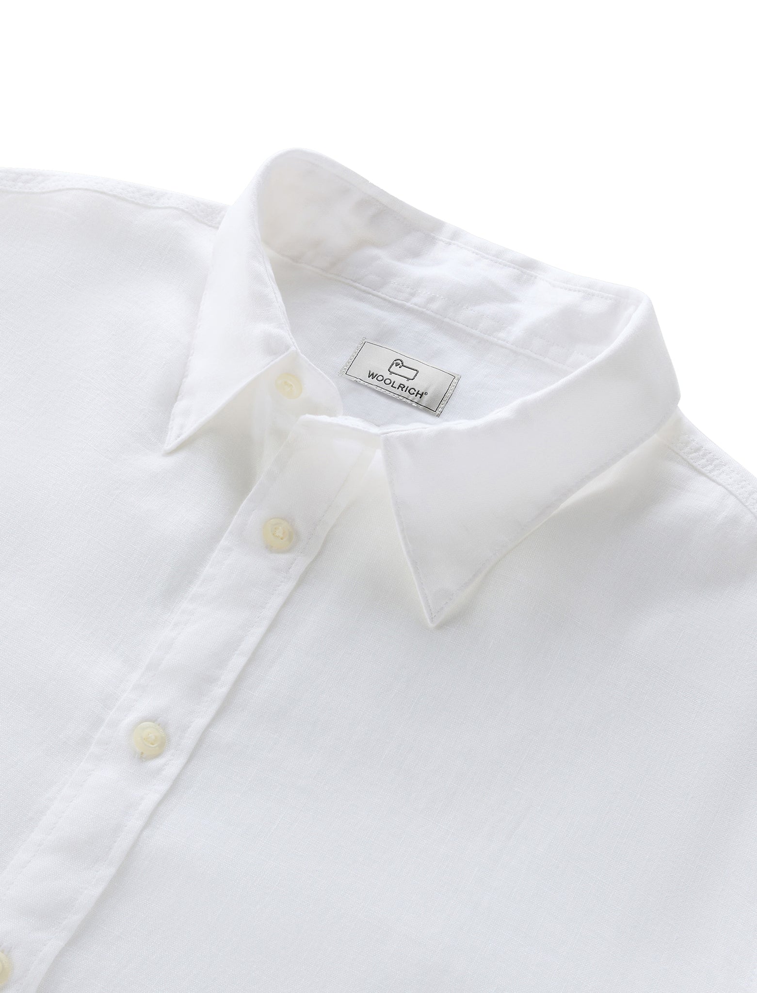 Camicia Woolrich  Lino Linen Shirt Bianco Uomo