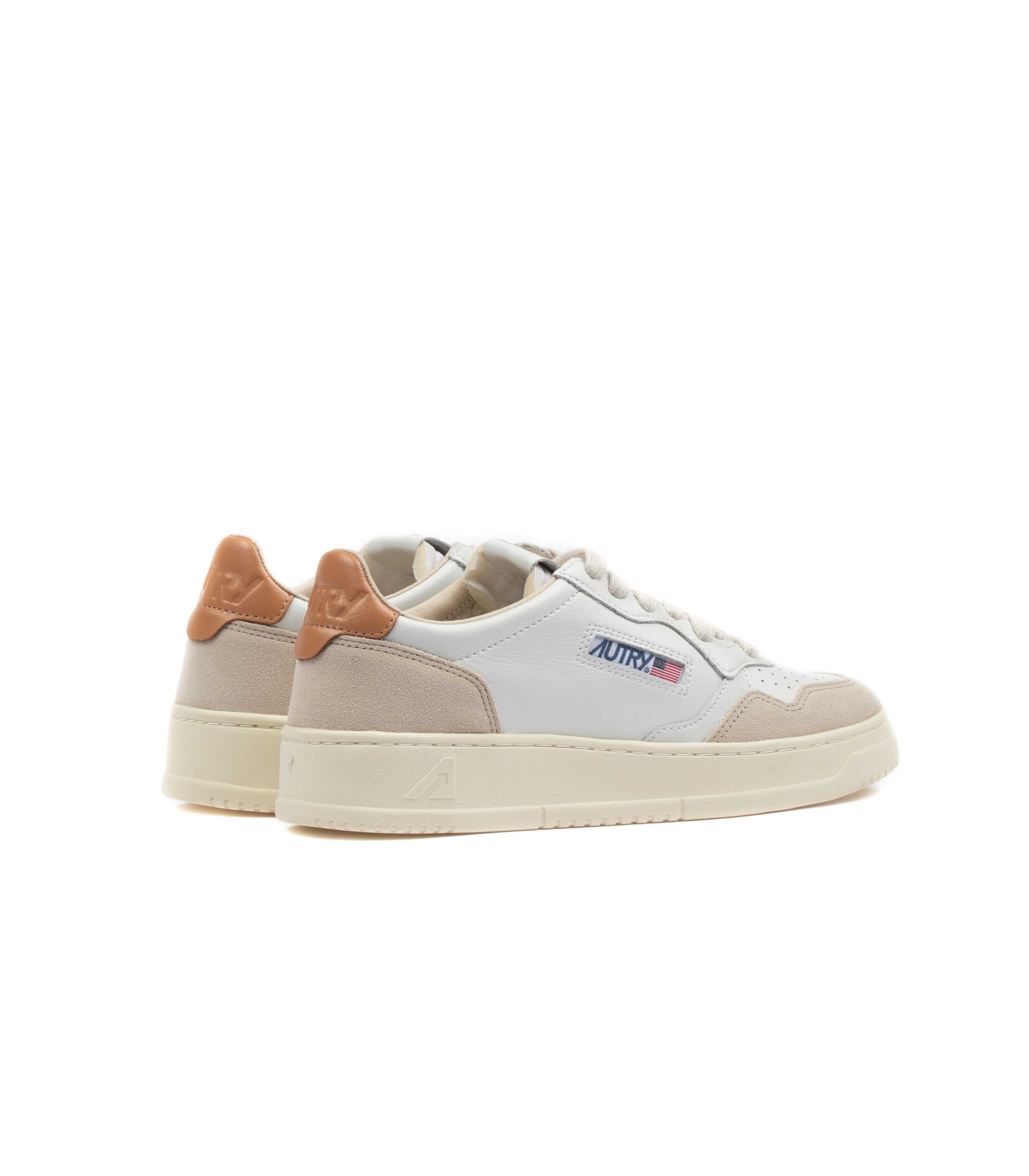 Autry Medalist Low Pelle Suede Bianca Sandstorm Donna