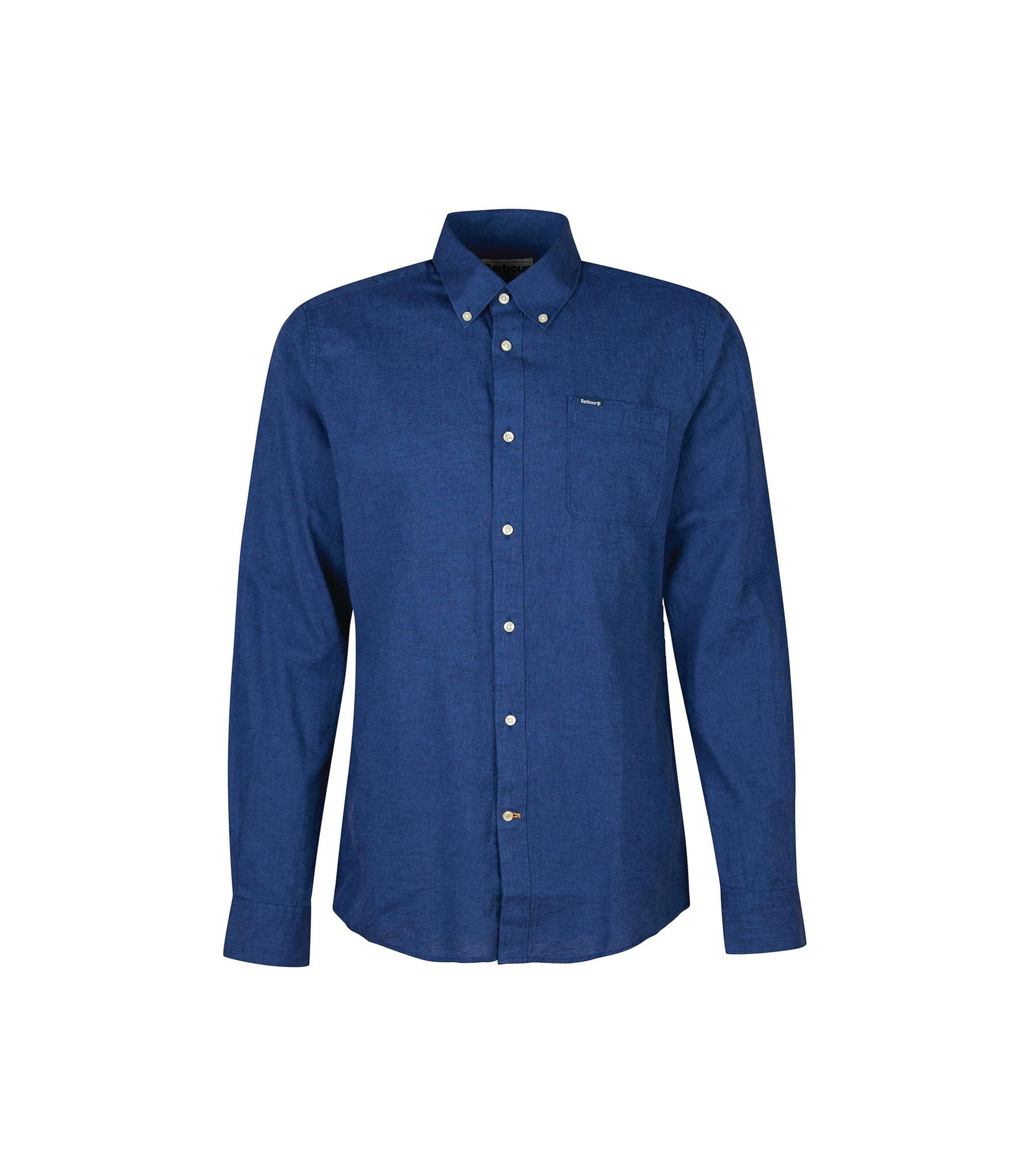 Camicia Barbour Lino Botton Down Indigo Uomo