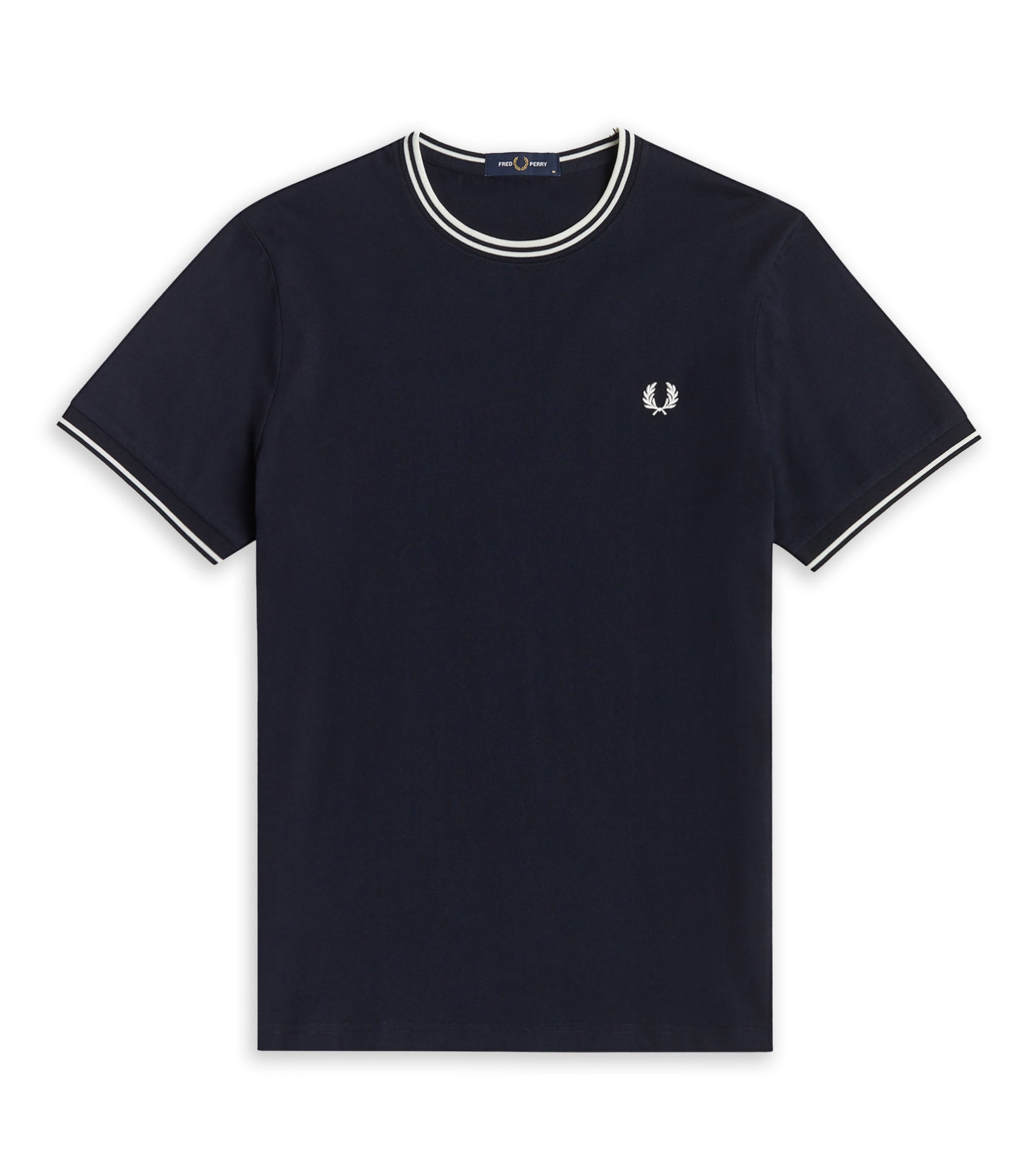 T-Shirt Fred Perry Collo Rigato Blu Uomo