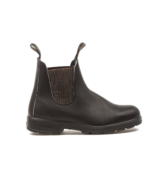 Blundstone 1924 Pelle Ingrassata Elsatico Glitterato Nero Bronzo