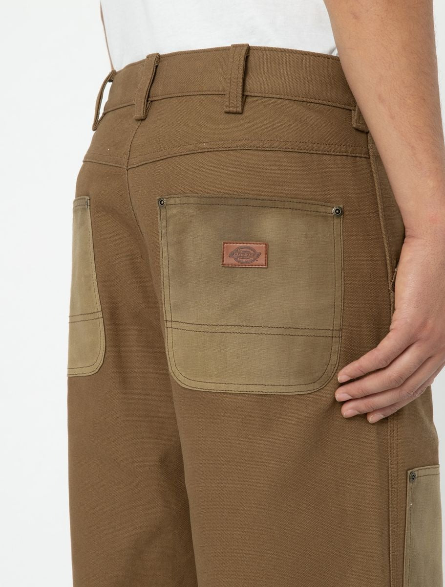 Pantalone Dickies Lucas Waxed Double Knee Acorn Marrone Uomo