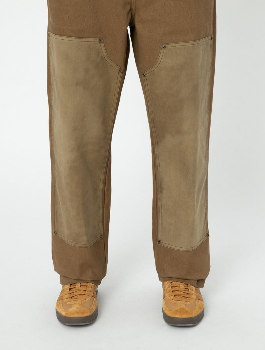 Pantalone Dickies Lucas Waxed Double Knee Acorn Marrone Uomo