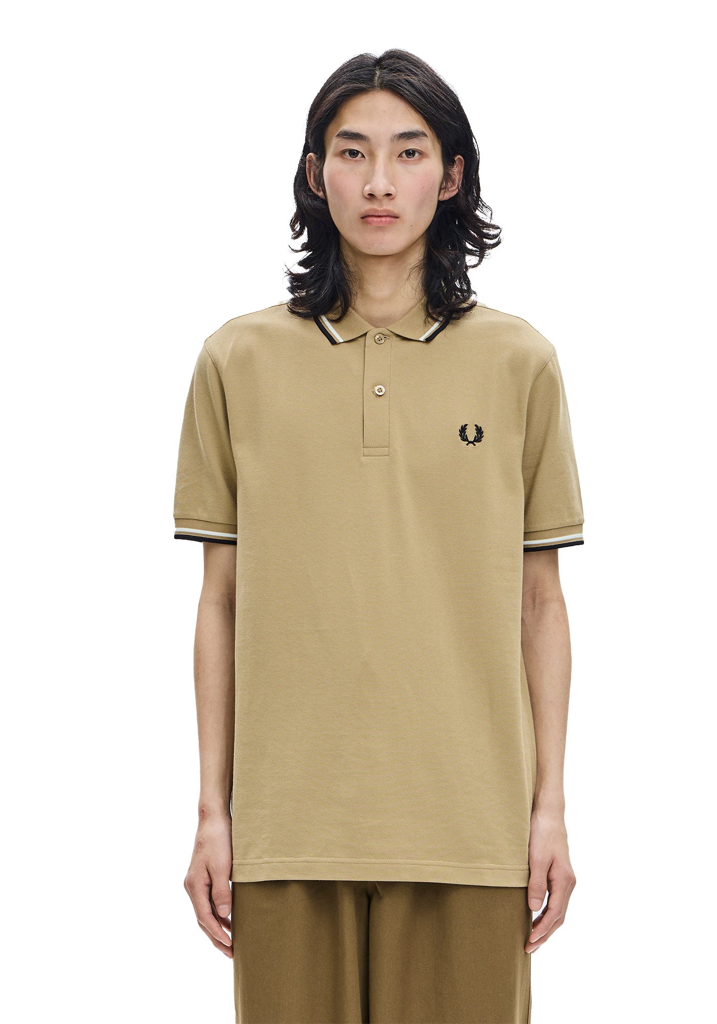 Polo Fred Perry Twin Tipped Sabbia Uomo