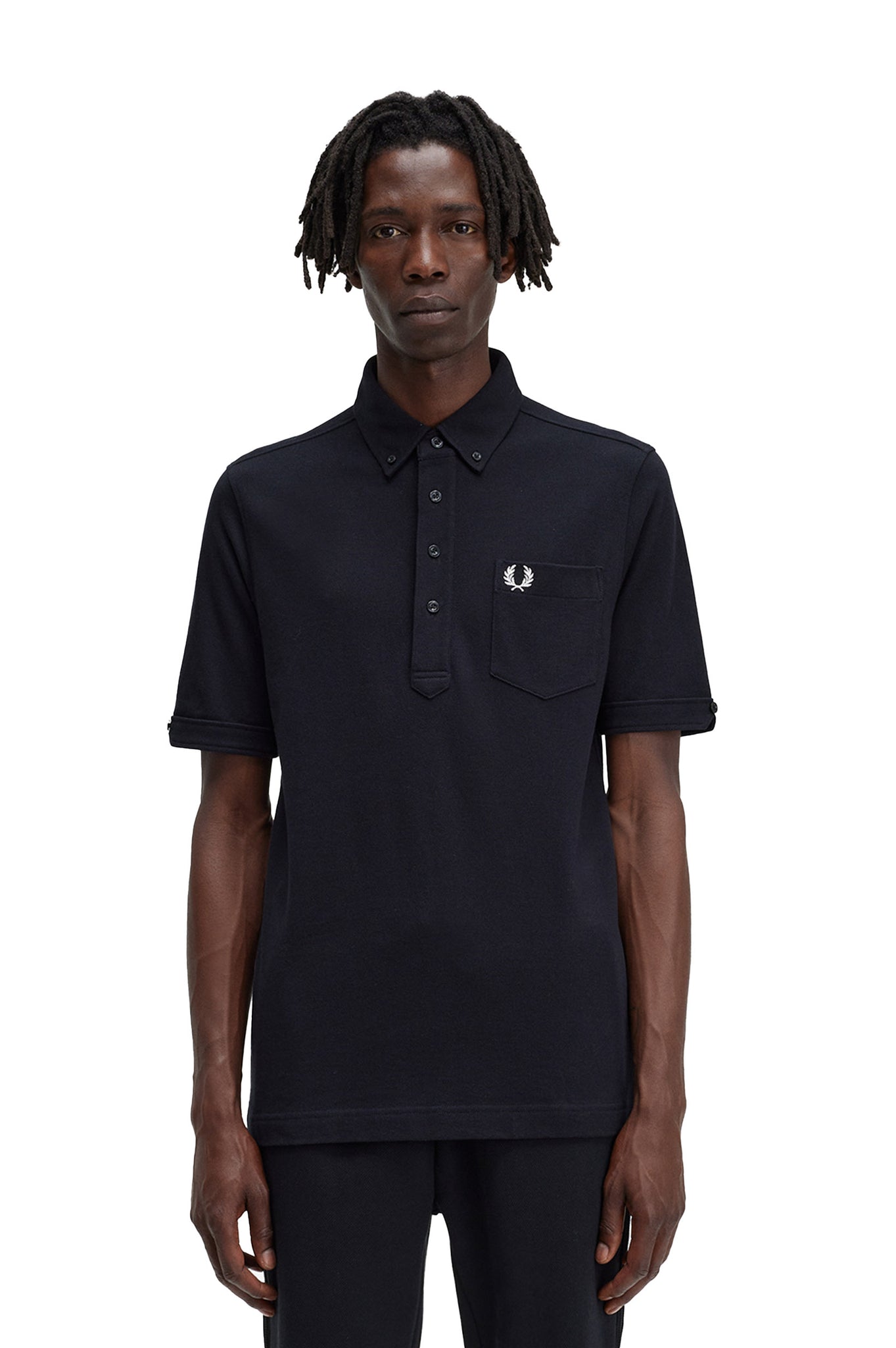 Polo Fred Perry Button Down Nero Uomo